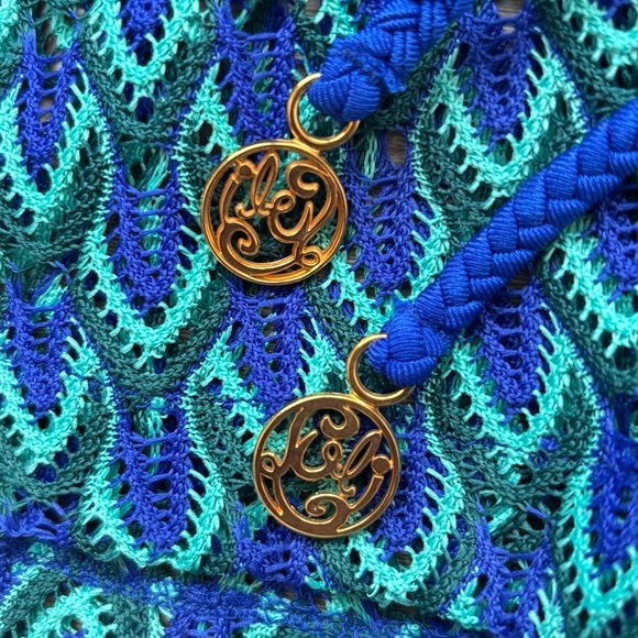 Luli Fama Hoodie Romper in Blue Kiss Peacock Pattern Women’s XSmall NWT - Picture 8 of 11